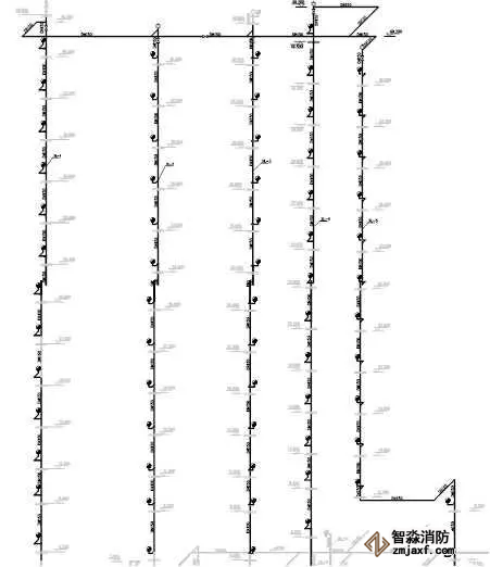 室內消火栓給水系統(tǒng)2~14層系統(tǒng)圖