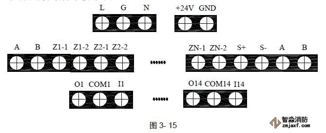 JB-QG/QT-GST9000火災報警控制器接線端子圖