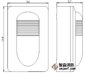 HX-100B火災(zāi)聲光警報(bào)器外形尺寸示意圖